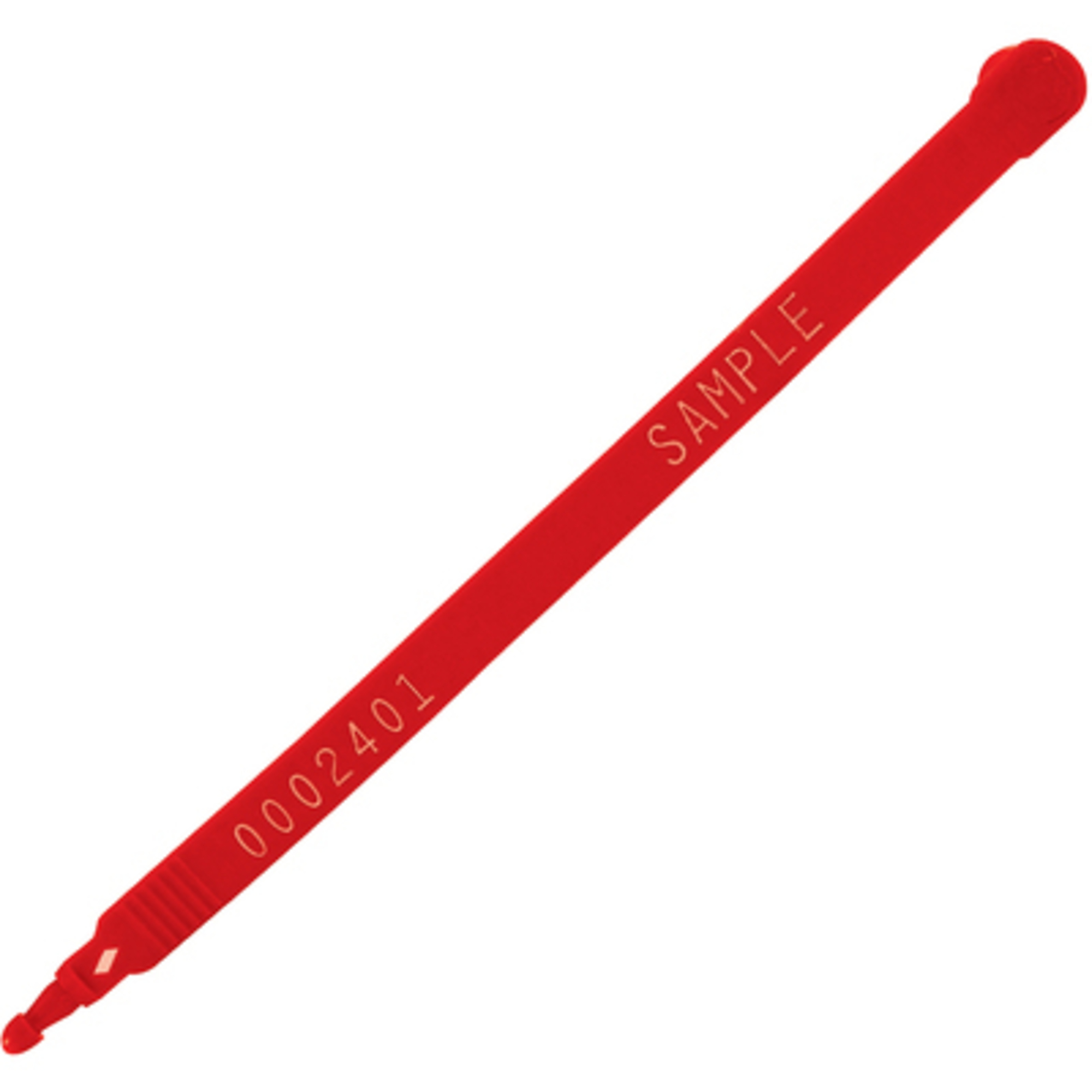 7 1/2in. Red Plastic Truck Seals 100/CS, Model# SE1027R